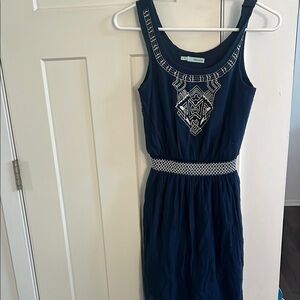 Navy Blue Embroidered Dress